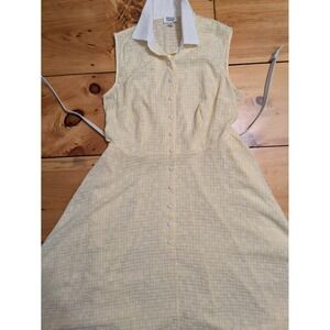 Unique Vintage 1940s 50s Summer Daisy Gingham belted Day Swing Dress, 16 XL